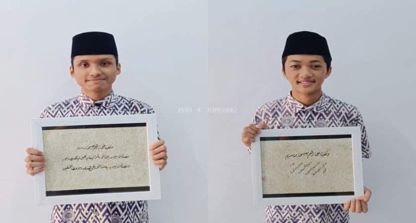 Karya Kaligrafi Dua Siswa MAN 4 Jombang PP. Mamba’ul Ma’arif Sabet Juara Nasional